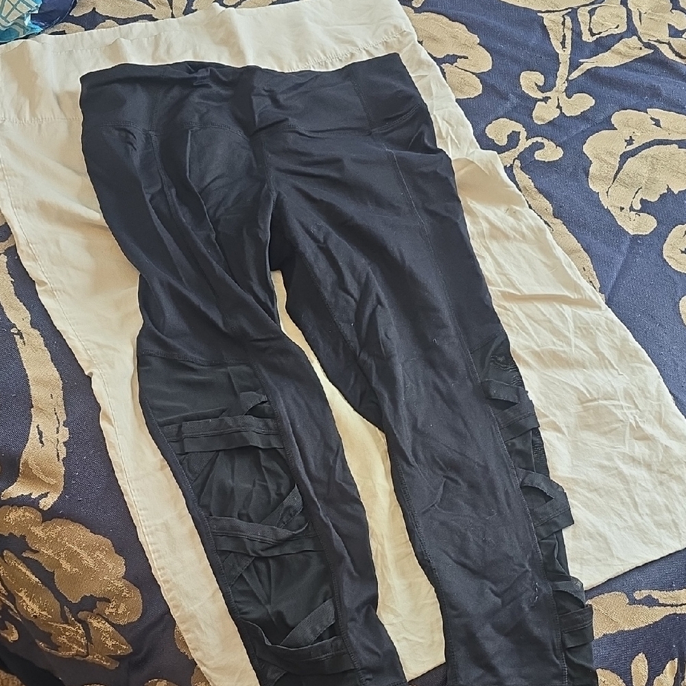Active Life Black Leggings with Side Details